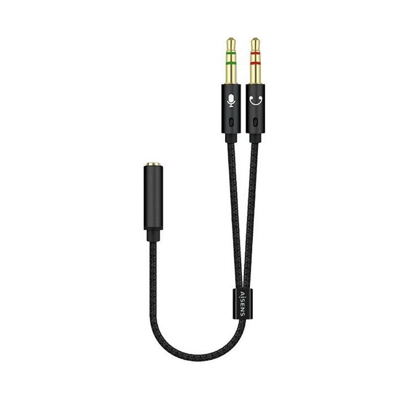 Cable Estéreo Aisens A128-0418
Jack 3.5 Hembra - 2x Jack 3.5 Macho
25cm
Negro