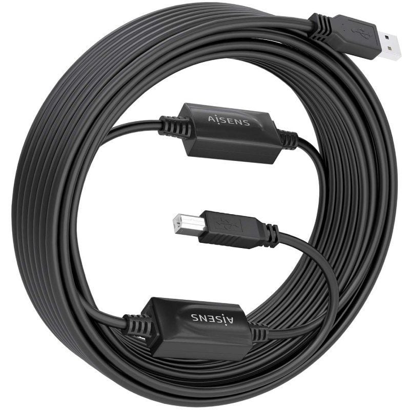 Cable Alargador USB 2.0 Aisens A101-0906
USB Macho - USB Tipo-B
15m
Negro