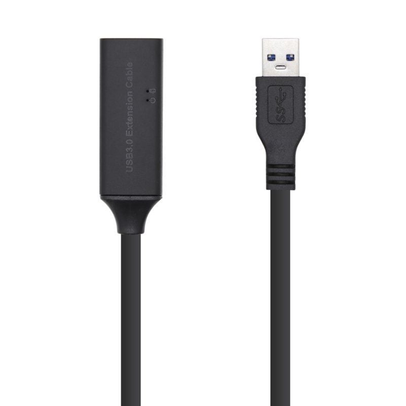 Cable Alargador USB 3.0 con Amplificador Aisens A105-0407
USB Macho - USB Hembra
Hasta 9W
625Mbps
5m
Negro