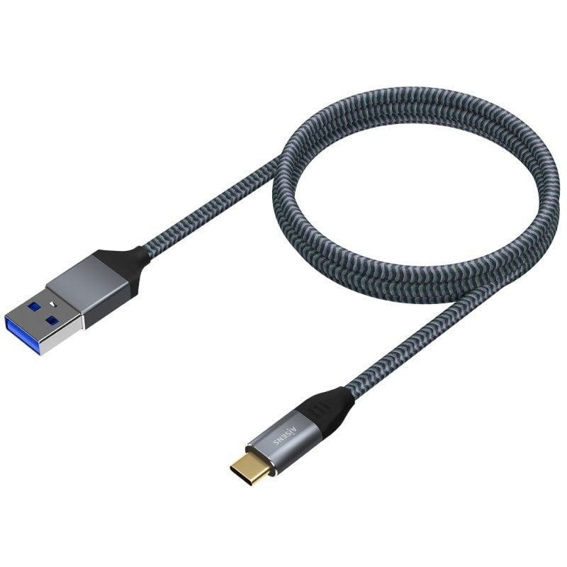 Aisens Cable USB 3.1 Gen2 Alu 3A CM-AM Gris 2.0M