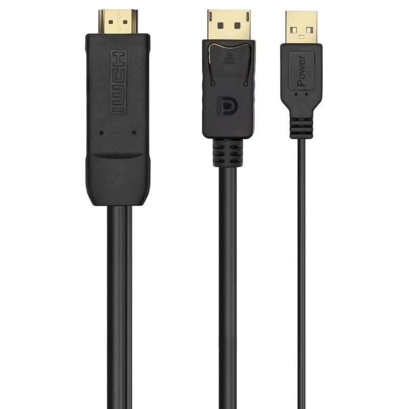 Cable Conversor Aisens A122-0641
HDMI Macho - DisplayPort Macho + USB Macho
Hasta 10W
2250Mbps
10cm + 1.8m
Negro