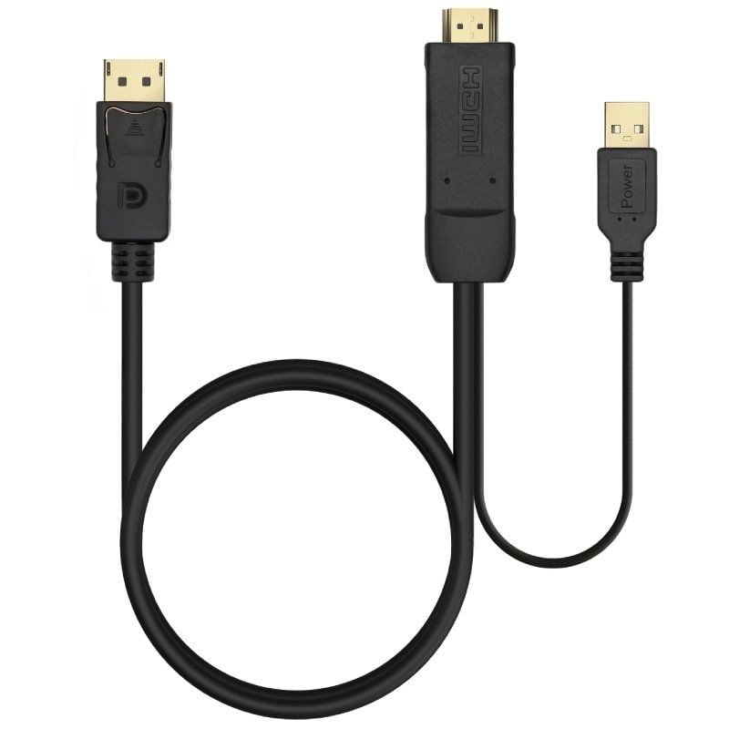 Cable Conversor Aisens A122-0641
HDMI Macho - DisplayPort Macho + USB Macho
Hasta 10W
2250Mbps
10cm + 1.8m
Negro