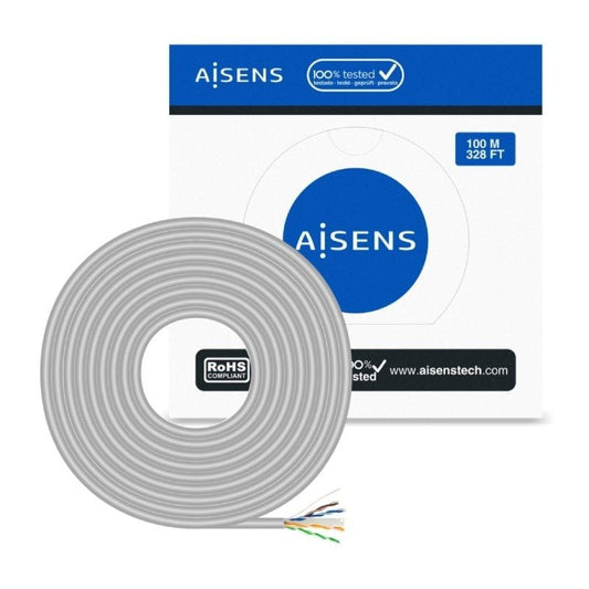 Aisens Cable RJ45 CAT.6 UTP AWG23 CCA gris 100m