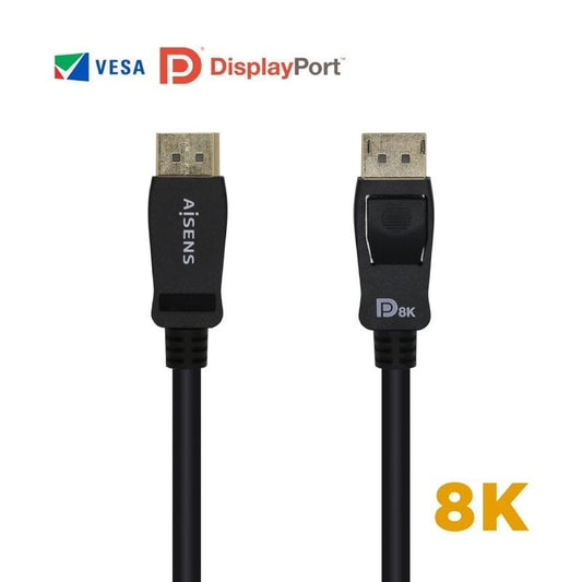 Cable DisplayPort 1.4 8K Aisens A149-0433
DisplayPort Macho - DisplayPort Macho
3m
Certificado
Negro