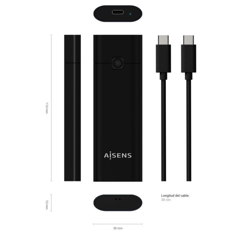 Caja Externa para Disco SSD M.2 NVMe Aisens ASM2-020B
USB 3.2 Gen2
Sin Tornillos