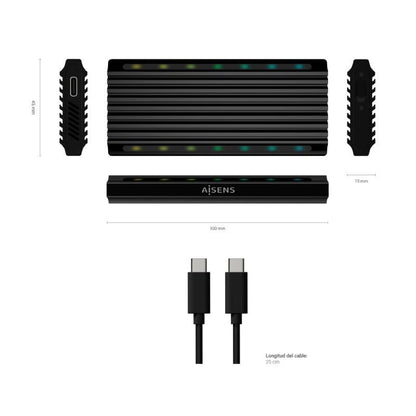 Caja Externa para Disco SSD M.2 SATA/NVMe Aisens ASM2-RGB012B
USB 3.2
Sin tornillos