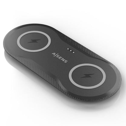 Aisens Cargador Inalámbrico USBC 15W 2 en 1 Negro