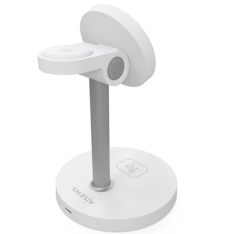 Aisens Cargador Inalámbrico USBC 15W 3 en 1 Blanco