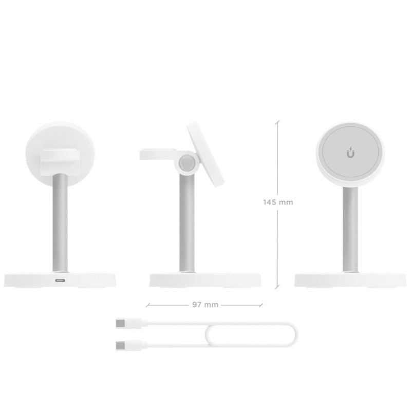 Aisens Cargador Inalámbrico USBC 15W 3 en 1 Blanco