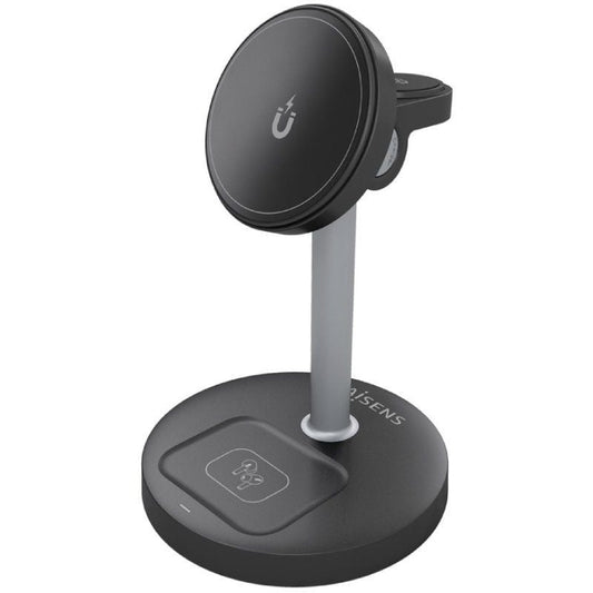 Aisens Cargador Inalámbrico USBC 15W 3 en 1 Negro