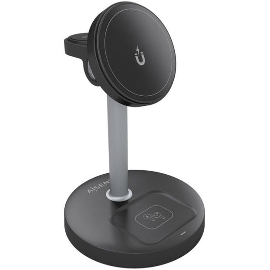 Aisens Cargador Inalámbrico USBC 15W 3 en 1 Negro