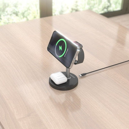 Aisens Cargador Inalámbrico USBC 15W 3 en 1 Negro