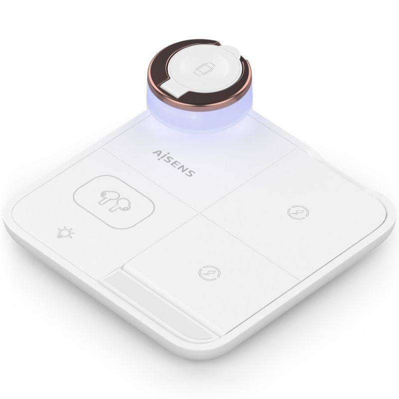 Aisens Cargador Inalámbrico USBC 15W 4 en 1 compac