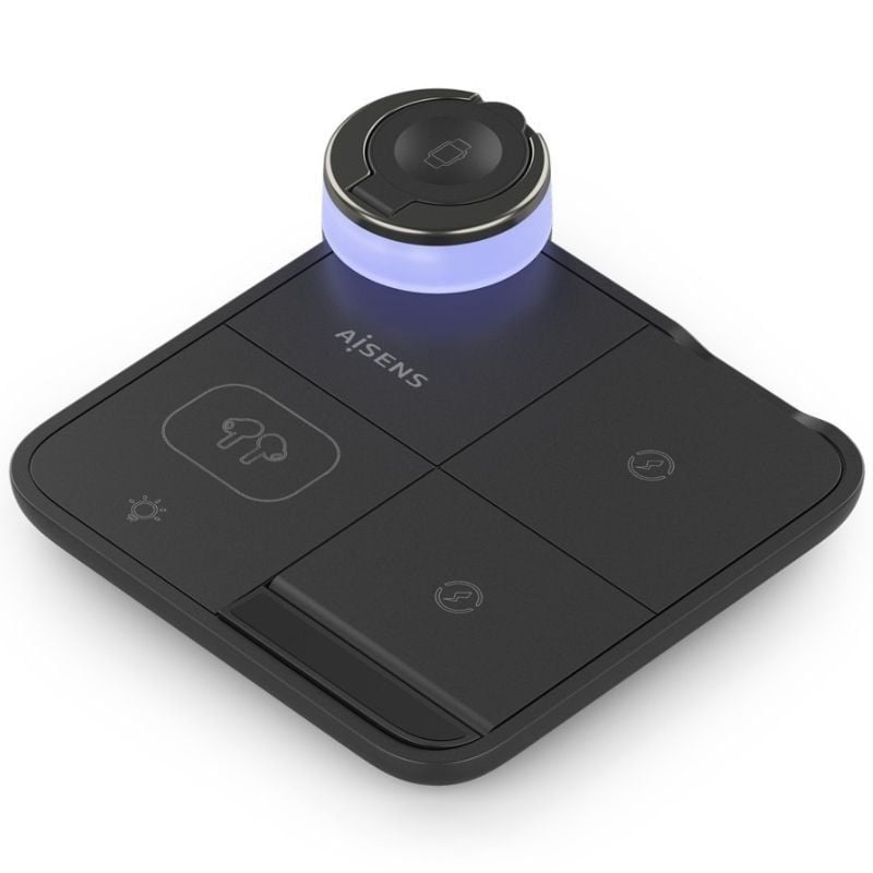 Aisens Cargador Inalámbrico USBC 15W 4 en 1 compac