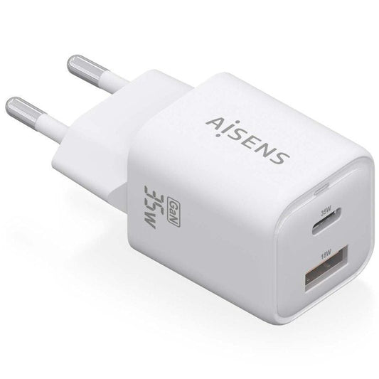 Cargador de Pared GaN Aisens ASCH-35W2P024-W
1xUSB Tipo-C
1xUSB
35W