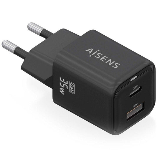 Cargador de Pared GaN Aisens ASCH-35W2P025-BK
1xUSB Tipo-C
1xUSB
35W