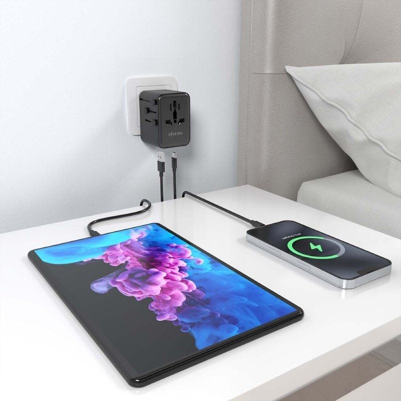 Cargador de Pared Universal GaN para Viaje Aisens ASPS-2A2C08-BK
Toma de Corriente Universal
2xUSB Tipo-C
2xUSB
25W
