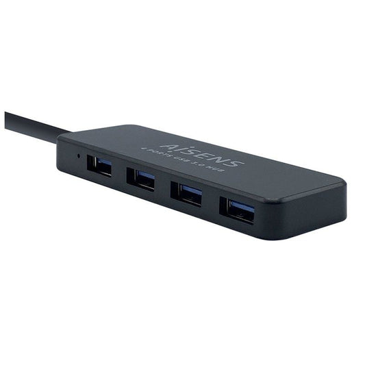 Aisens Hub USB 3.0 tipo A/M-4xtipo A/H negro 30cm