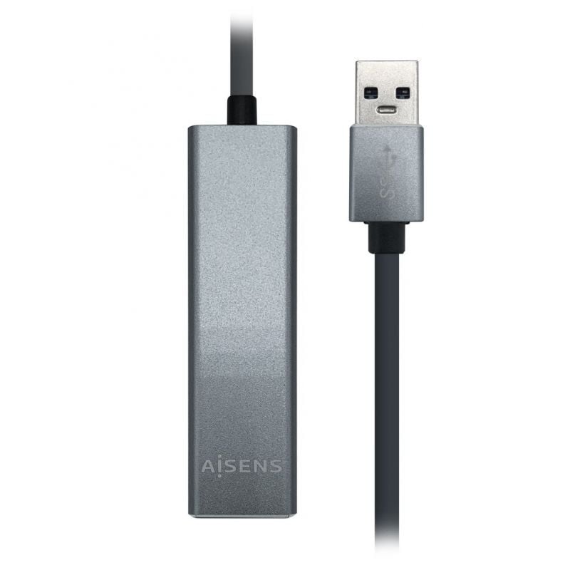 Aisens Conversor USB 3.0 Ethernet + 3 usb3.0 gris