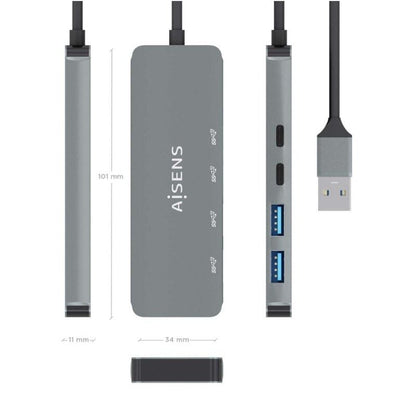 Hub USB 3.2 Aisens A106-0696
2xUSB
2xUSB Tipo-C
Gris