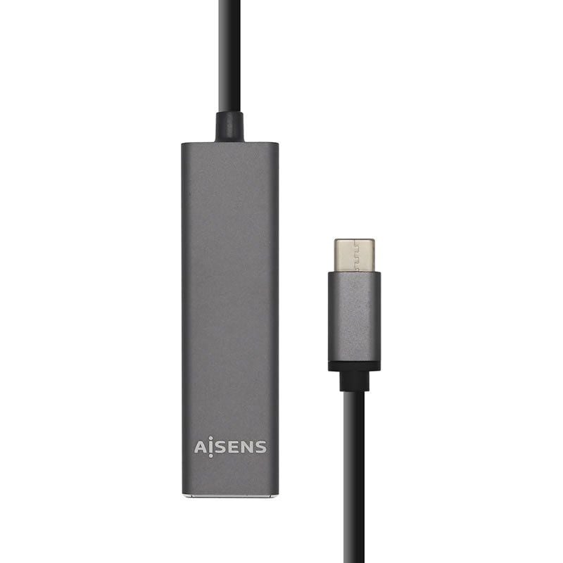 Aisens Hub USB 3.1 USB-C/M-4xTipo A/H gris, 15cm