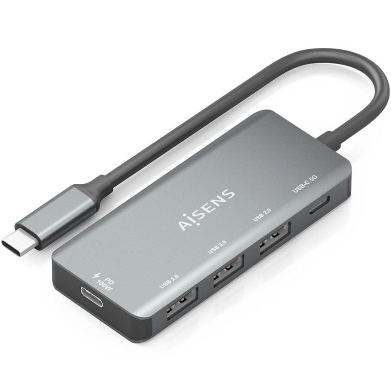 Hub USB Tipo-C Aisens A109-0945
3xUSB
1xUSB Tipo-C
1xUSB Tipo-C PD
Gris