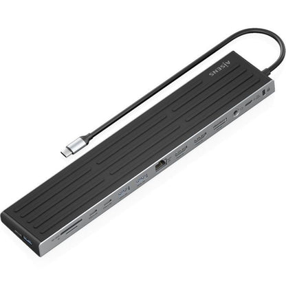 Docking USB Tipo-C Aisens ASUC-13P042-GR
2xUSB Tipo-C
1xUSB Tipo-C PD
2xUSB
2xHDMI
1xDisplayPort
1xLector de Tarjetas
1xJack 3.5mm
1xRJ45/Gris
