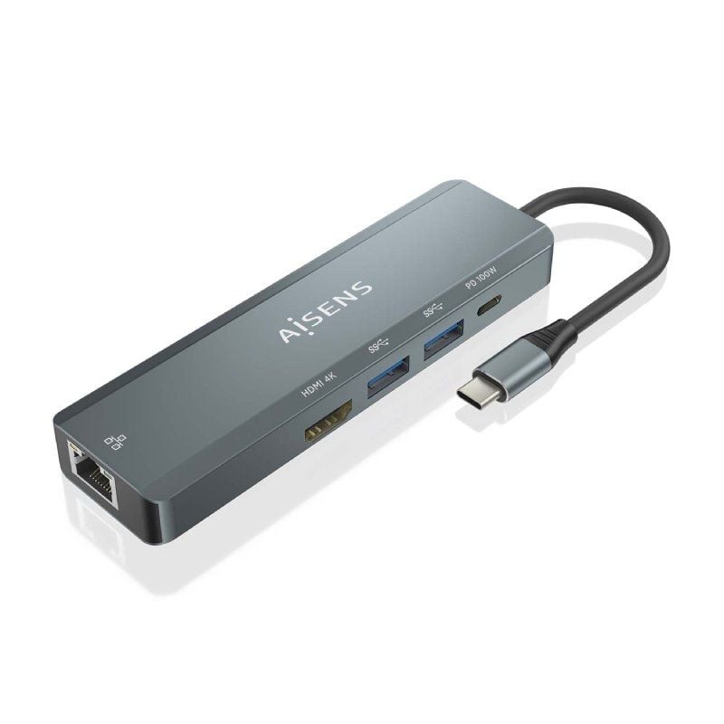 Docking USB Tipo-C Aisens ASUC-5P011-GR
1xHDMI 4K
2xUSB
1xRJ45
1xUSB Tipo-C
1xUSB Tipo-C PD
Gris