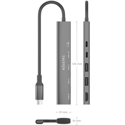 Docking USB Tipo-C Aisens ASUC-5P022-GR
1xHDMI 4K
2xUSB
1xUSB Tipo-C
1xUSB Tipo-C PD
Gris