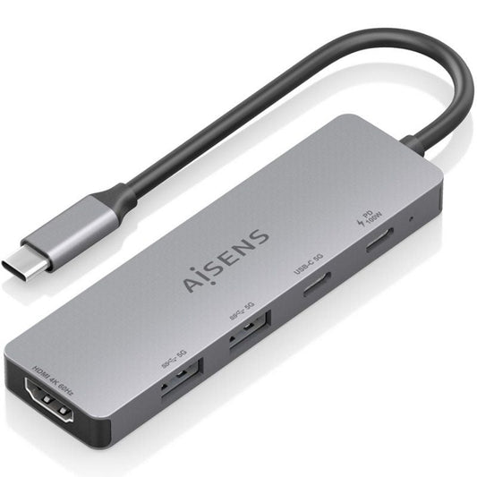 Docking USB Tipo-C Aisens ASUC-5P028-GR
1xHDMI 4K
2xUSB
2xUSB Tipo-C
1xUSB Tipo-C PD
Gris