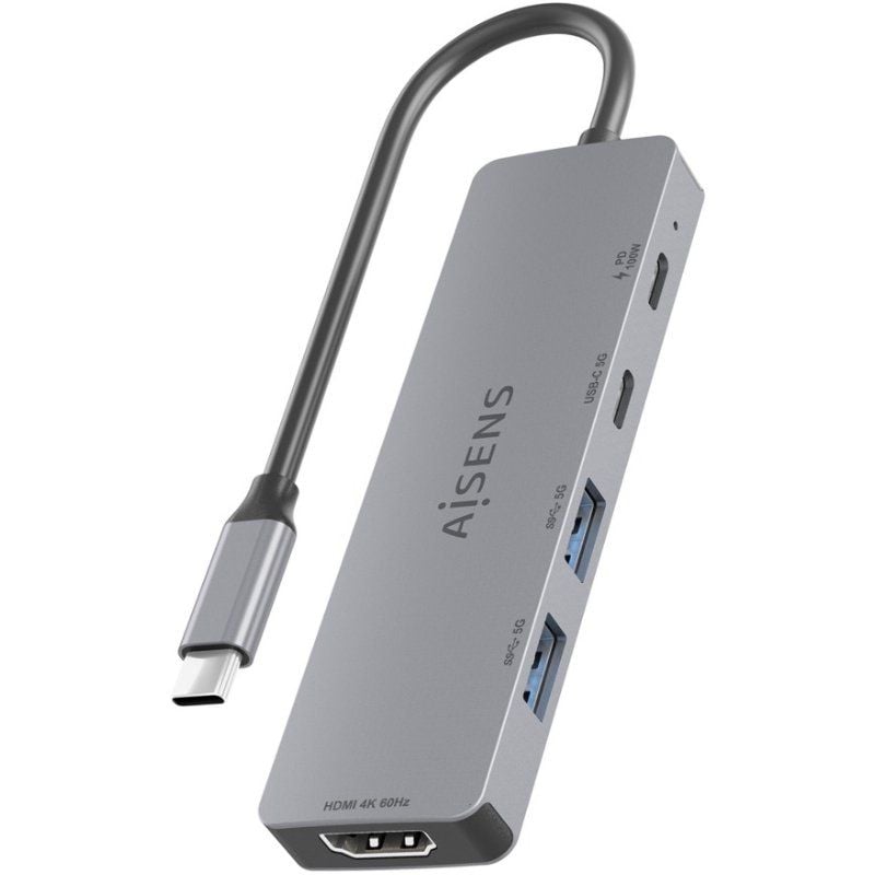 Docking USB Tipo-C Aisens ASUC-5P028-GR
1xHDMI 4K
2xUSB
2xUSB Tipo-C
1xUSB Tipo-C PD
Gris
