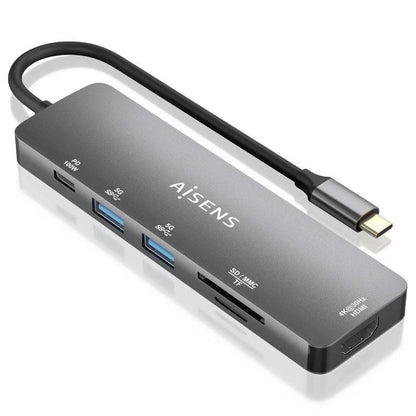 Docking USB Tipo-C Aisens ASUC-6P016-GR
1xHDMI 4K
2xUSB
1xLector Tarjetas
1xUSB Tipo-C PD
Gris