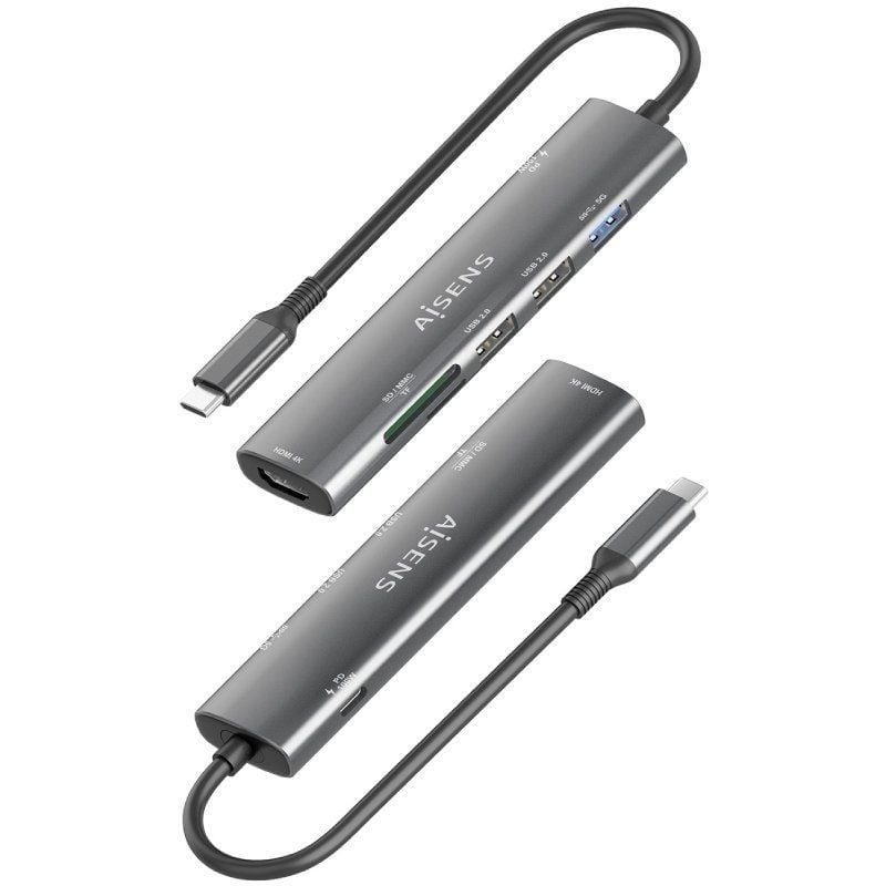 Docking USB Tipo-C Aisens ASUC-7P025-GR
1xHDMI 4K
3xUSB
1xUSB Tipo-C PD
1xLector Tarjetas
Gris