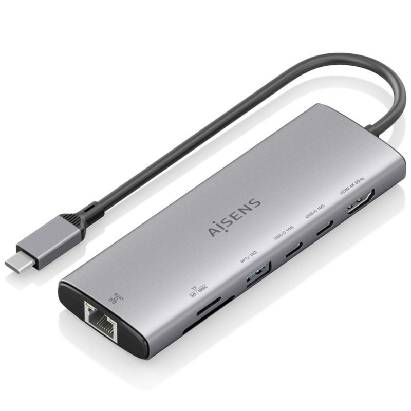 Docking USB Tipo-C Aisens ASUC-7P032-GR
1xHDMI 4K
1xUSB
2xUSB Tipo-C
1xRJ45
1xLector Tarjetas
Gris