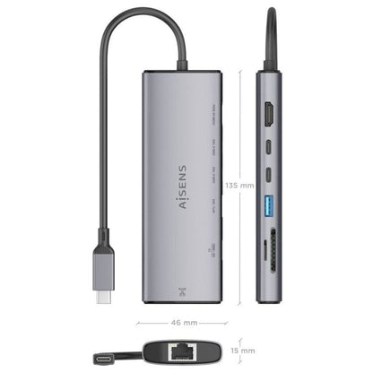 Docking USB Tipo-C Aisens ASUC-7P032-GR
1xHDMI 4K
1xUSB
2xUSB Tipo-C
1xRJ45
1xLector Tarjetas
Gris