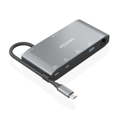 Docking USB Tipo-C Aisens ASUC-8P010-GR
1xHDMI 4K
1xVGA
2xUSB
1xRJ45
2xUSB Tipo-C
1xUSB Tipo-C PD
Gris