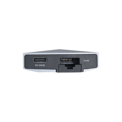Docking USB Tipo-C Aisens ASUC-9P001-GR
1xHDMI 4K
3xUSB
1xRJ45
1xAudio
1xLector Tarjetas 
1xUSB Tipo-C PD
Gris