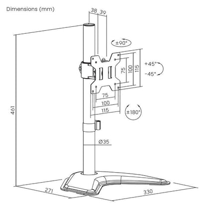 Soporte de Sobremesa para Monitor Aisens DT32TSR-283
Giratorio
Inclinable
hasta 10kg