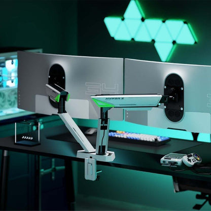 Soporte de Mesa Gaming con Contrapeso para 2 Monitores Aisens DT38TSR-345
Giratorio
Inclinable
hasta 16kg