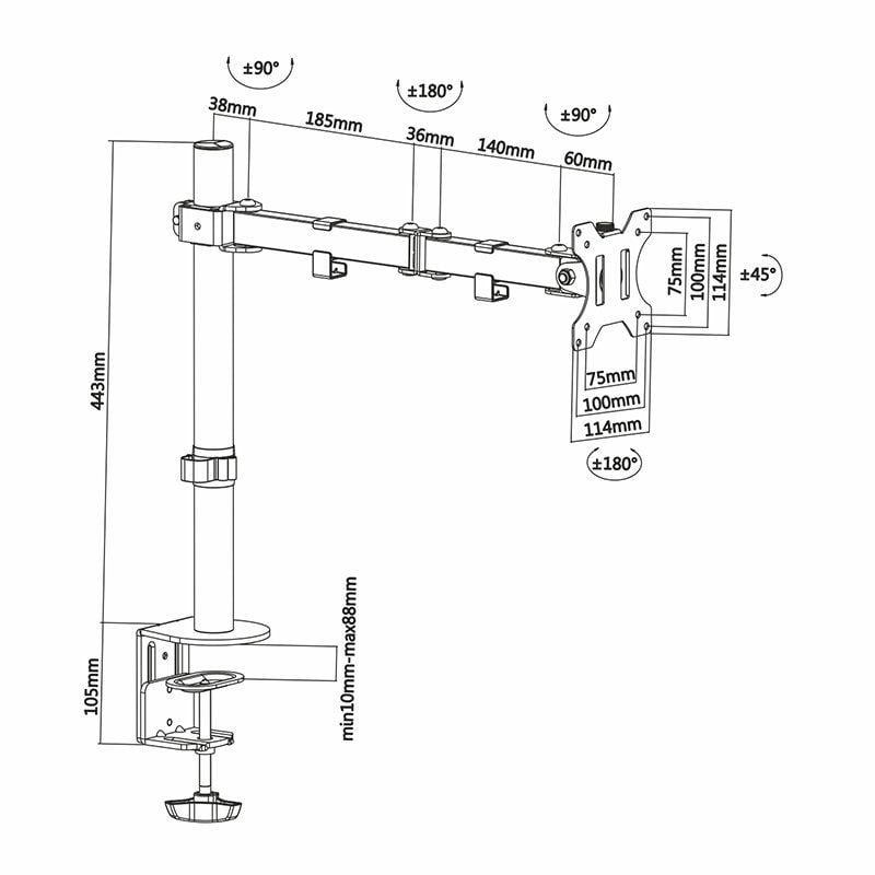 Soporte de Mesa para Monitor Aisens DT32TSR-039
hasta 8kg