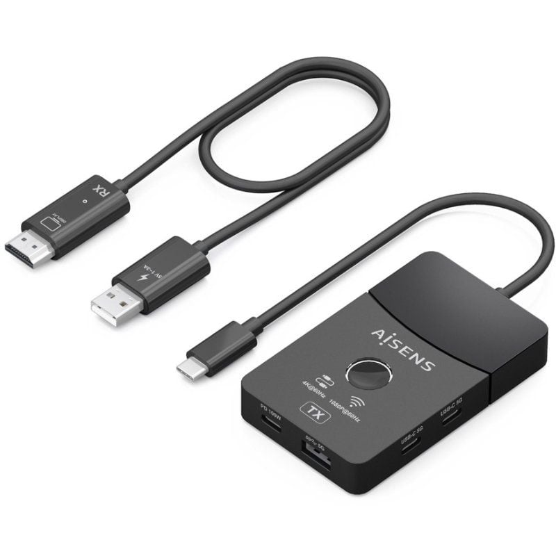 Adaptador/Transmisor de vídeo inalámbrico USB Tipo-C - HDMI Aisens ASWL-H2KDC30M05-BK
100W