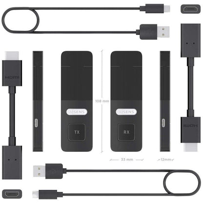Adaptador/Transmisor de vídeo inalámbrico HDMI Aisens ASWL-H2K30M001-BK