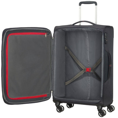 Maleta Mediana American Tourister Crosstrack Spinner Expansible 67cm
67.5x42x27.5cm
4 Ruedas
Gris y Rojo