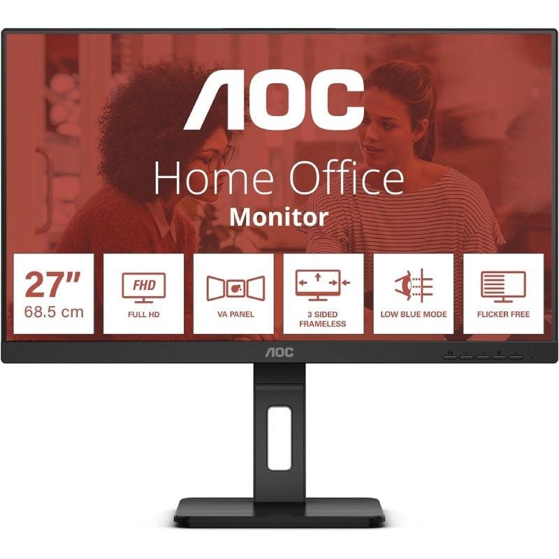Monitor Profesional AOC 27E3QAF 27"
Full HD
Multimedia
Regulable en altura
Negro