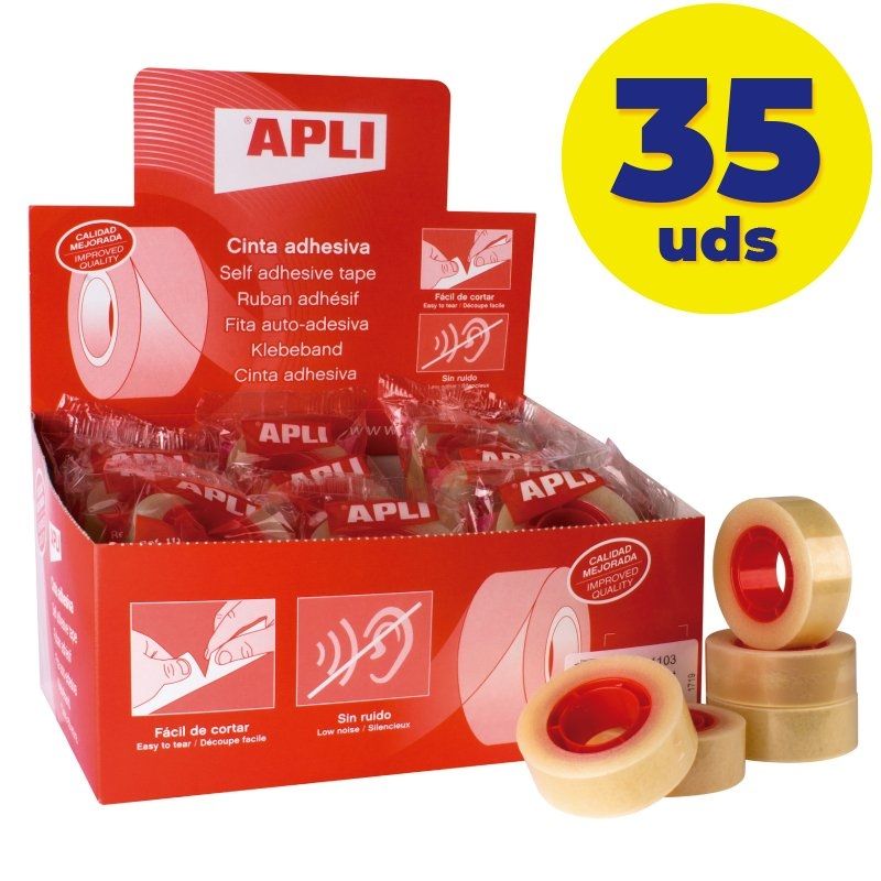 Caja de Cintas Adhesivas Transparentes Apli 11103
1.9cm x 33m
35 unidades