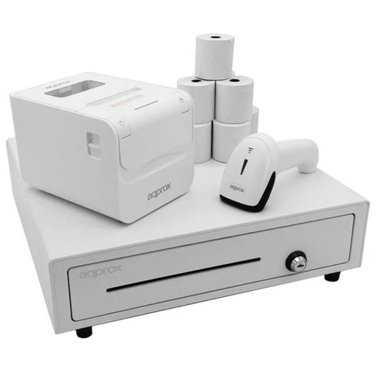 Pack Approx appPOSPACK4180WH V2 Cajón Portamonedas
Impresora Térmica
Lector de Códigos y Rollos Térmicos