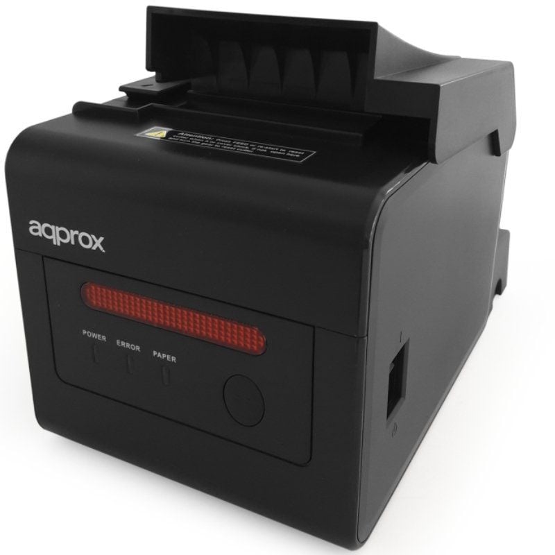 Impresora de Tickets Approx appPOS80ALARM
Térmica
Ancho papel 58 y 80mm
USB-RS232-LAN-RJ11
Negra