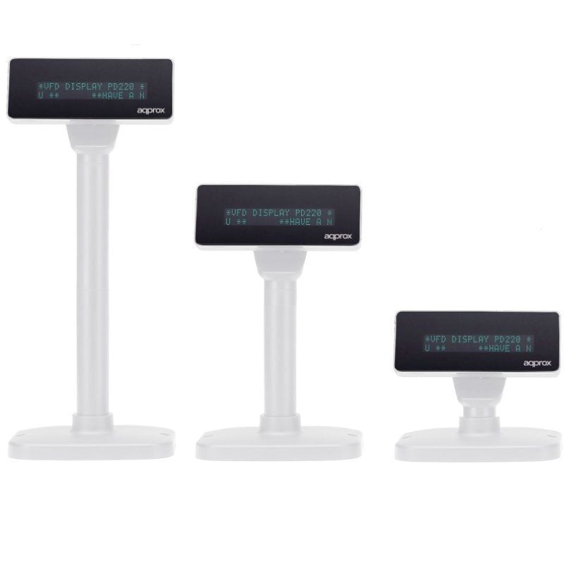 Visor TPV Approx appVFD01WH
2 líneas
USB