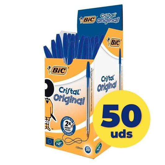 Caja de Bolígrafos de Tinta de Aceite Bic Cristal Original 8373609
50 unidades
Azules
