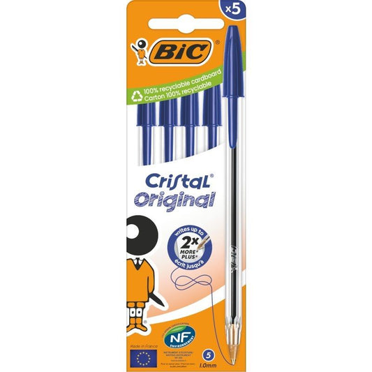Bolígrafo de Tinta de Aceite Bic Cristal Original 516344
5 unidades
Azul